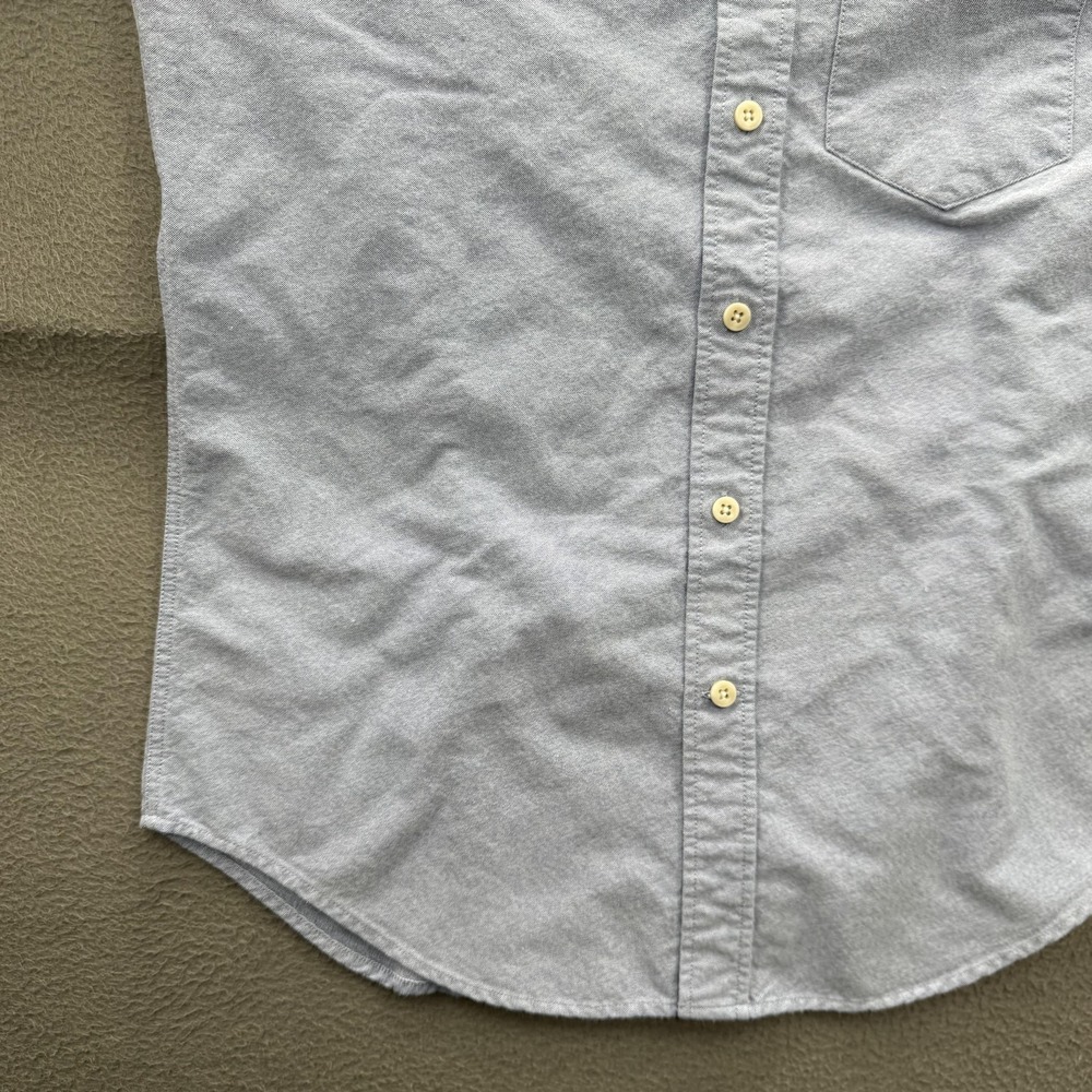 Outlier Shirt Mens XS Blue Solid Long Sleeve Button Up Casual Woven Cotton Nylon - Picture 7 of 10